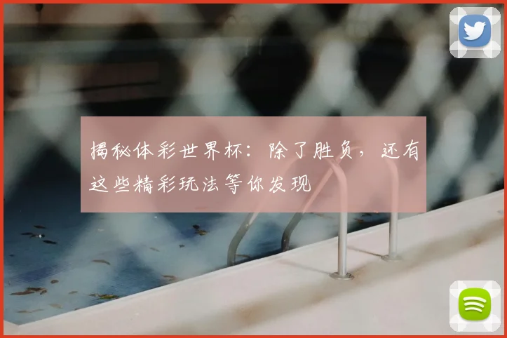 揭秘体彩世界杯:除了胜负,还有这些精彩玩法等你发现